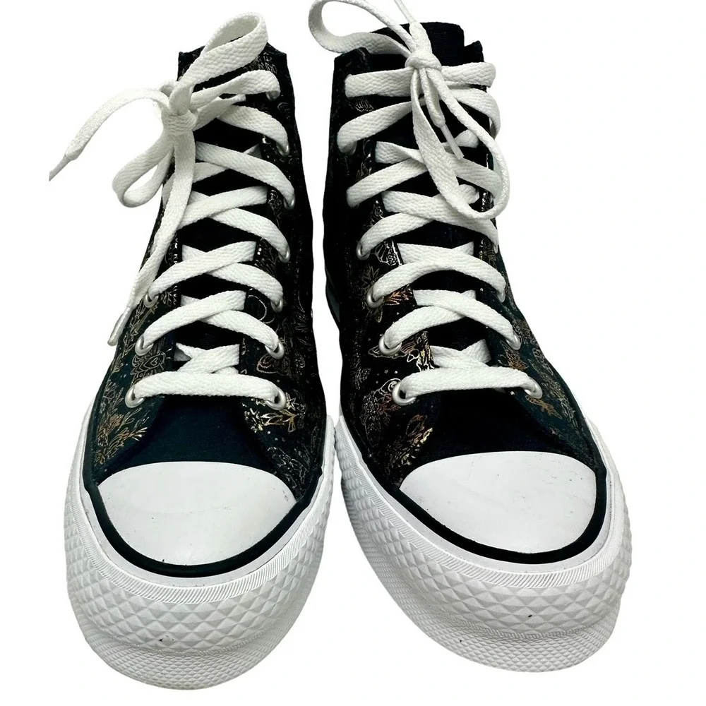Converse‎ All Star CTAS Eva Lift Black & Gold  Butterfly Mid Top Sneakers SZ 6